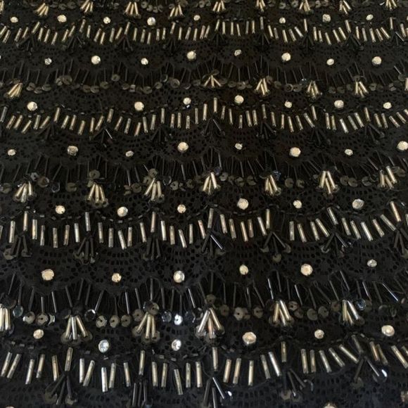 ALICE & OLIVIA Black Beaded 3/4 Sleeve Dress Sz0 - Picture 7 of 8